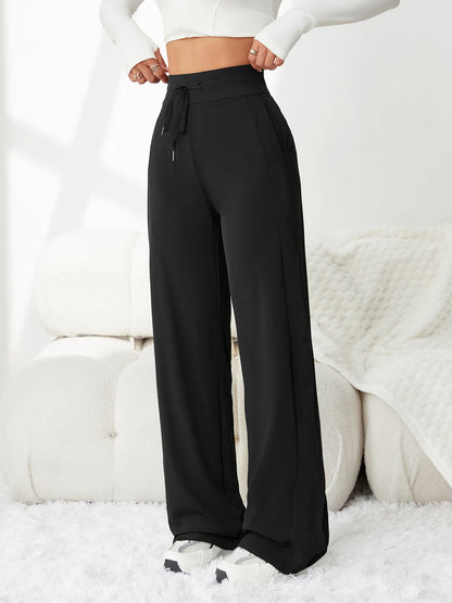 Wide-Leg Hose Kira – High Waist in Eisseiden-Optik