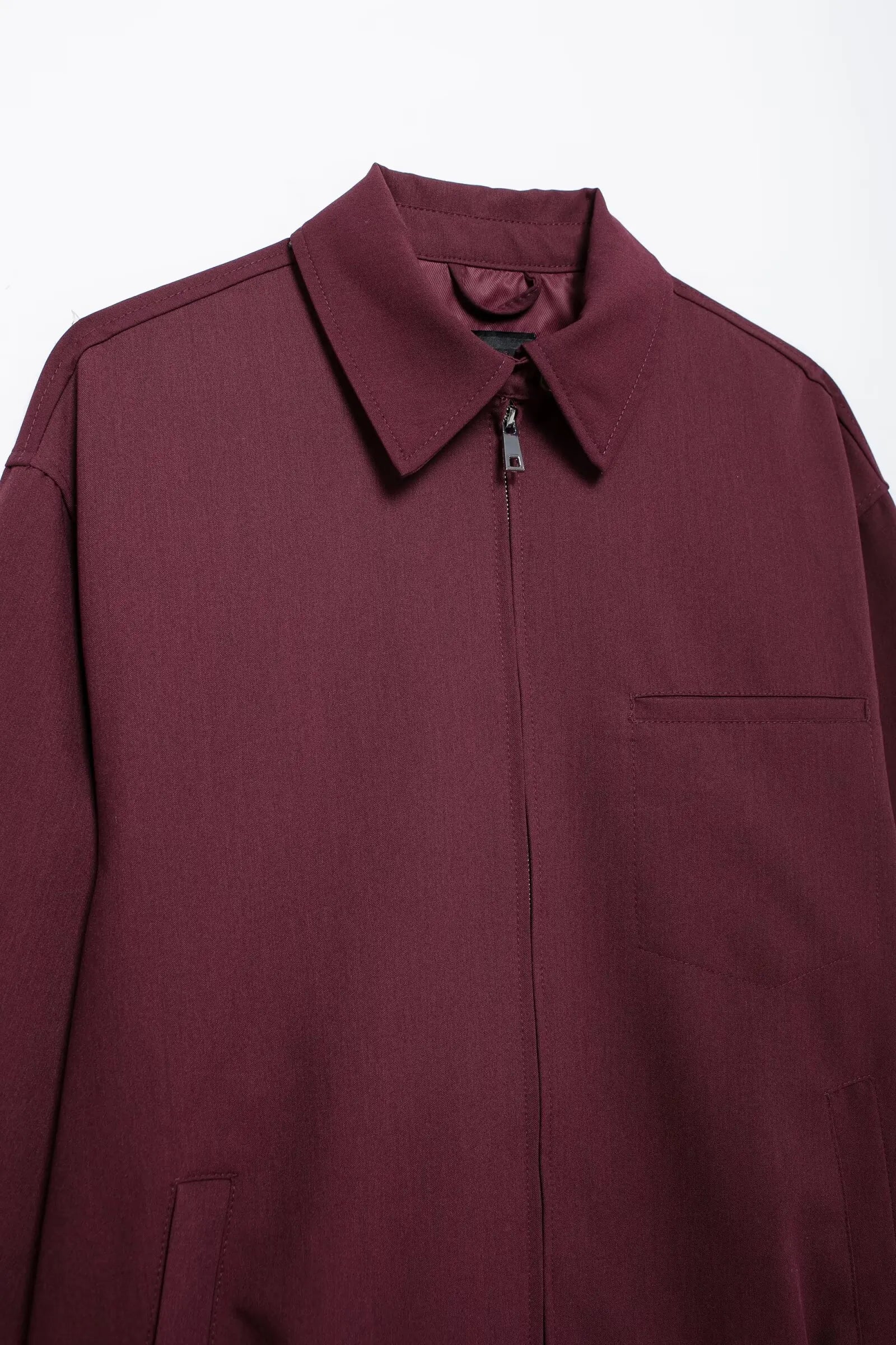 Zip-Blouson Romina – locker & cropped in Bordeaux