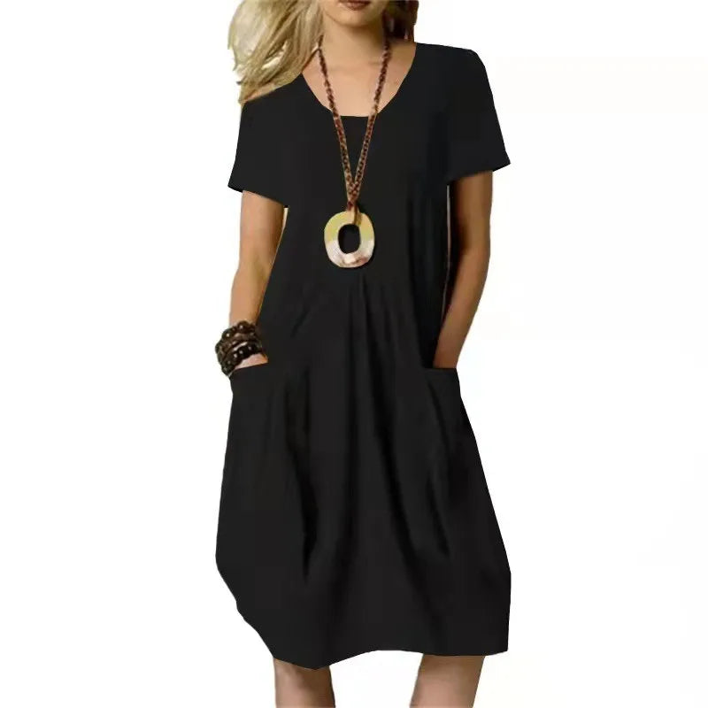 Leinen-Sommerkleid Mira – Lockerer Schnitt mit Taschen