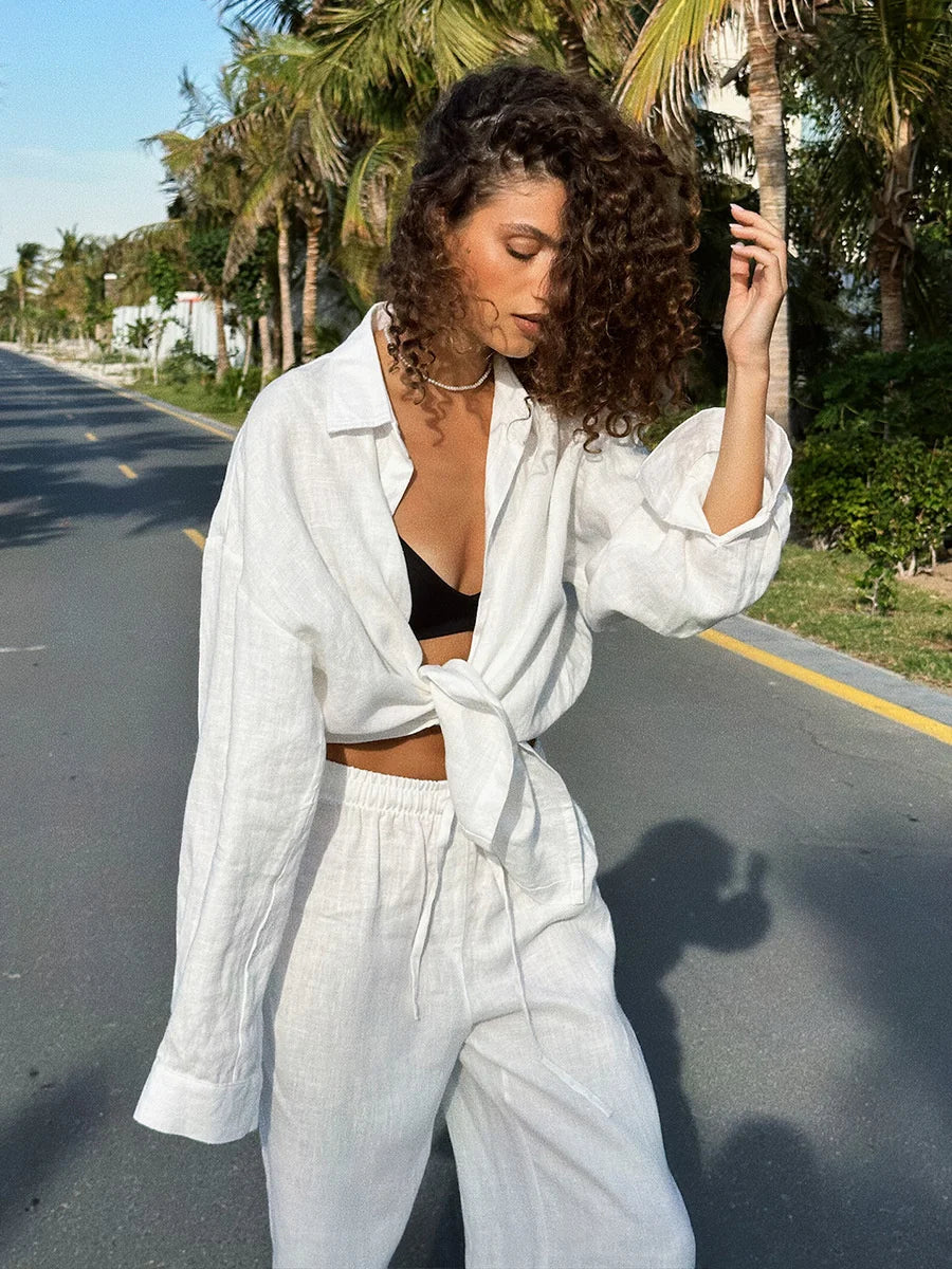 Loungewear-Set Liora – Hemdbluse & Hose