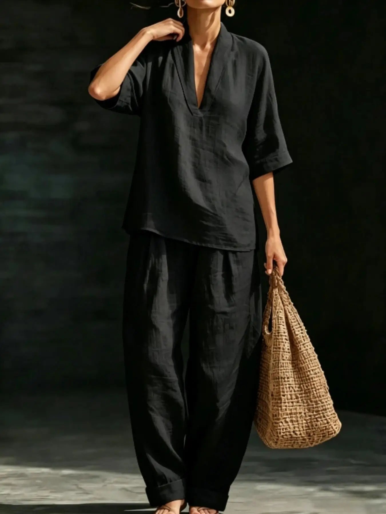 Loungewear-Set Lina – Bluse & weite Hose