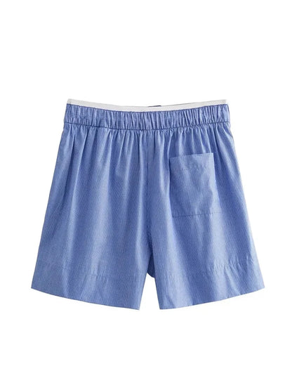 Loungewear-Set Juna – Streifen-Hemd & Shorts