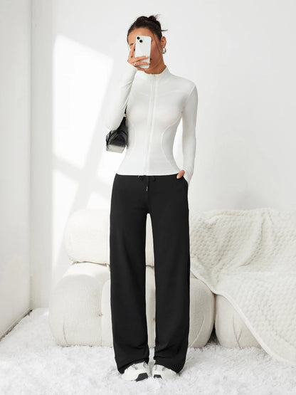 Wide-Leg Hose Kira – High Waist in Eisseiden-Optik