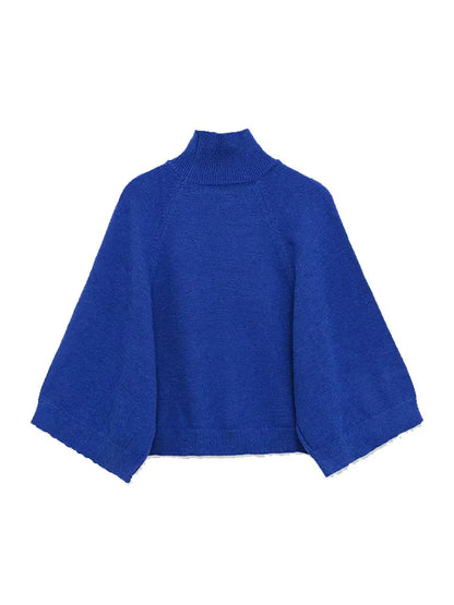 Rollkragenpullover Selma – Weite Trompetenärmel