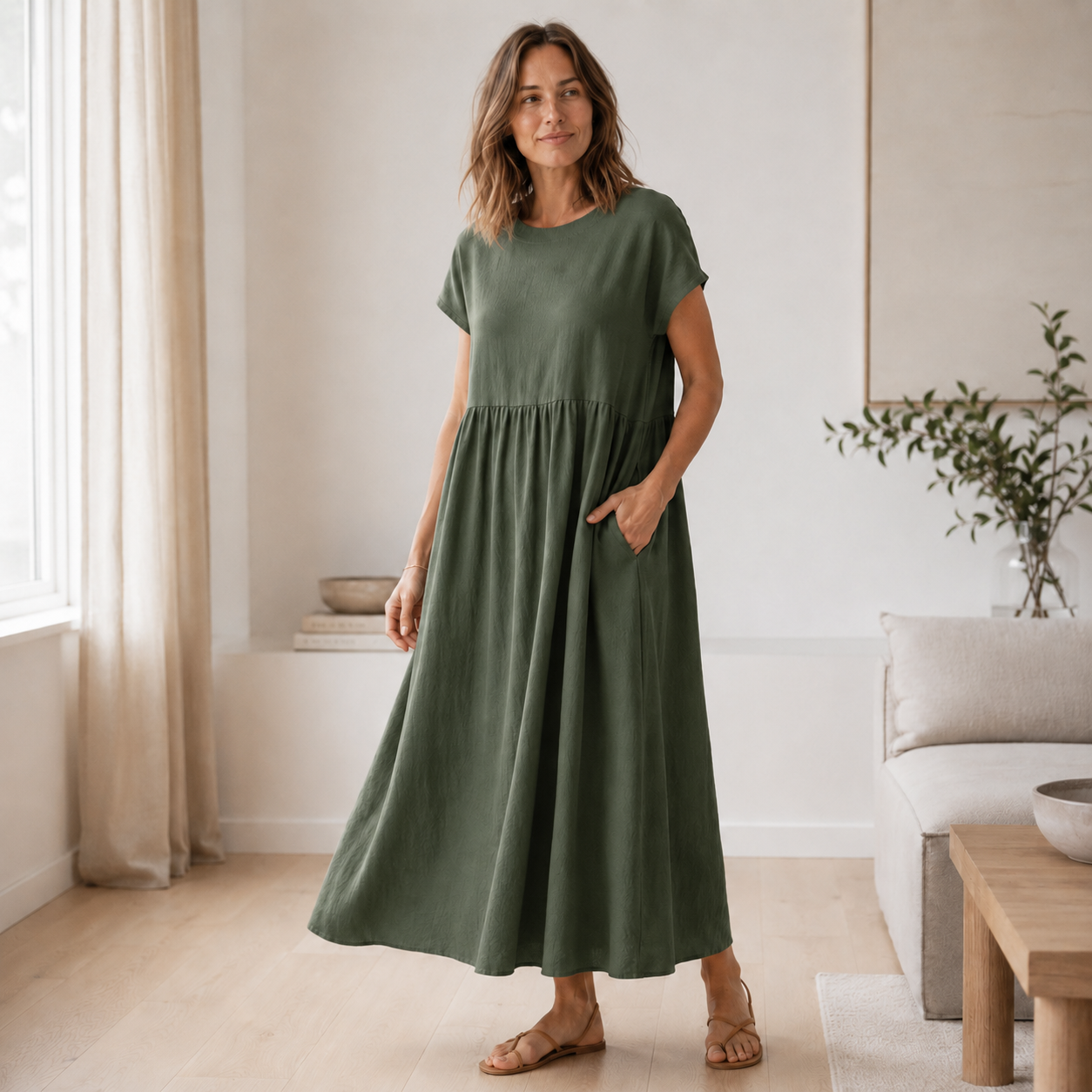 Sommerkleid Annika – Weite A-Linie mit Taschen