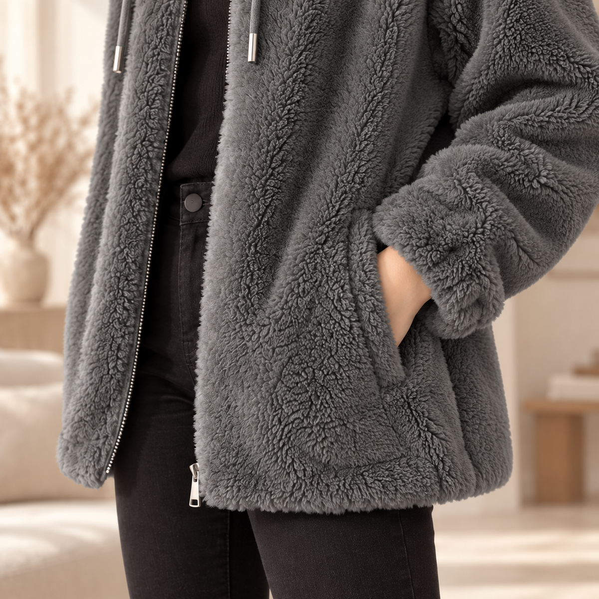 Fleece-Mantel Katharina – Oversized mit Reißverschluss