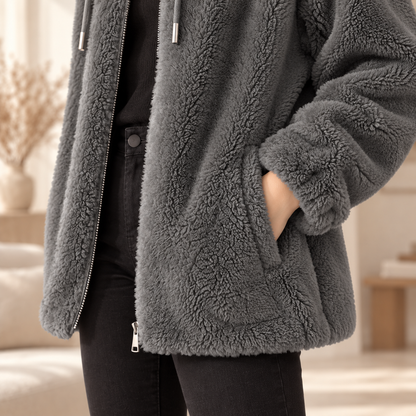 Fleece-Mantel Katharina – Oversized mit Reißverschluss