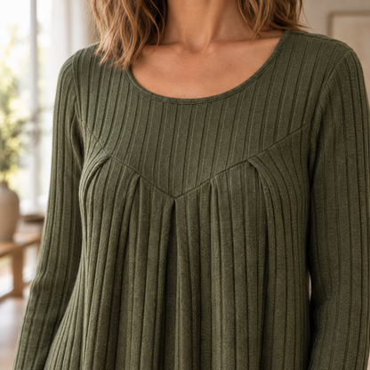 Strickkleid Beatrix – Patchwork in Curvy-Größen
