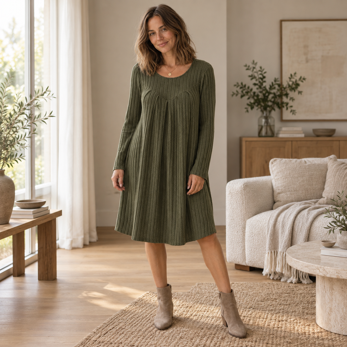 Strickkleid Beatrix – Patchwork in Curvy-Größen