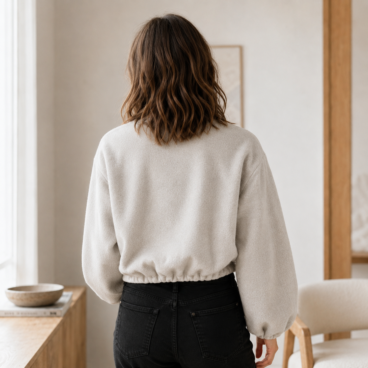 Fleece-Bomber Nele – Cropped mit Zipper