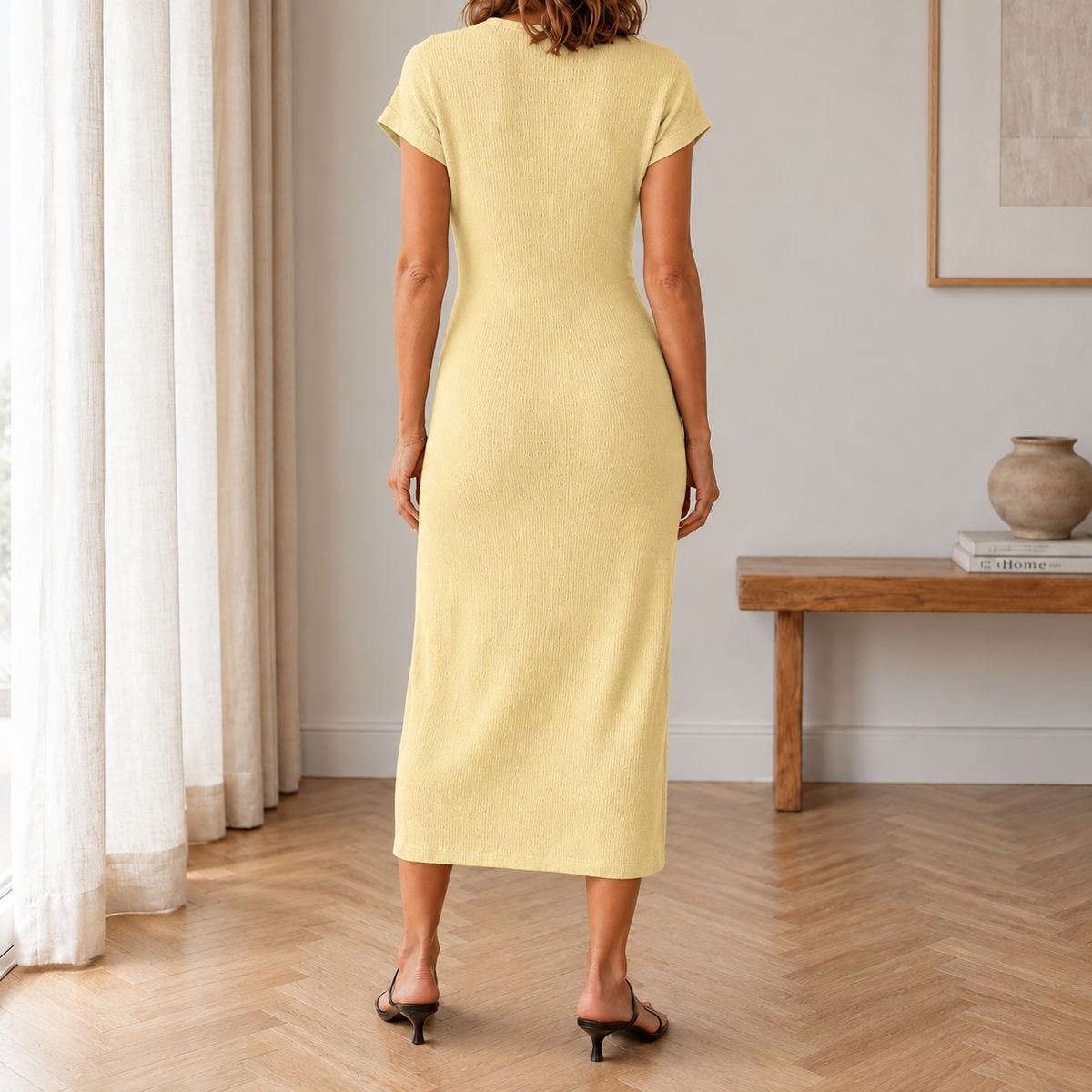 Midikleid Idun – Geknotet mit Beinschlitz
