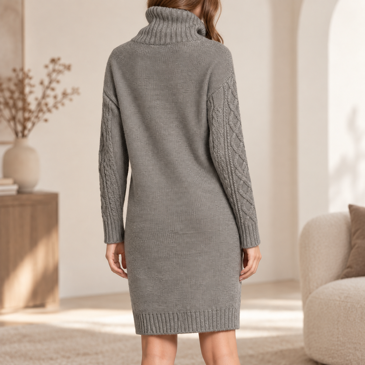 Strickkleid Renate – Knielang in Curvy-Größen