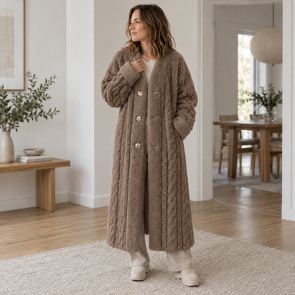Fellmantel Antonia – Eleganter V-Ausschnitt