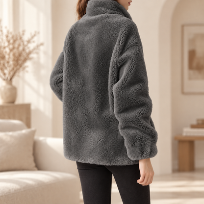 Fleece-Mantel Katharina – Oversized mit Reißverschluss