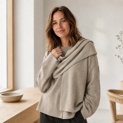 Strickpullover Carla – Schalkragen im Oversize-Look