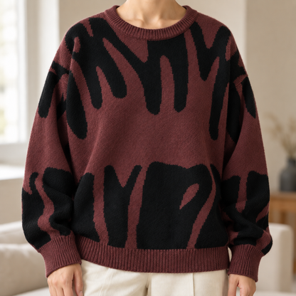 Jacquard-Pullover Ottilie – Grafisch & Gemütlich