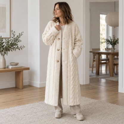 Fellmantel Antonia – Eleganter V-Ausschnitt