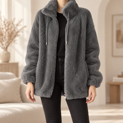 Fleece-Mantel Katharina – Oversized mit Reißverschluss