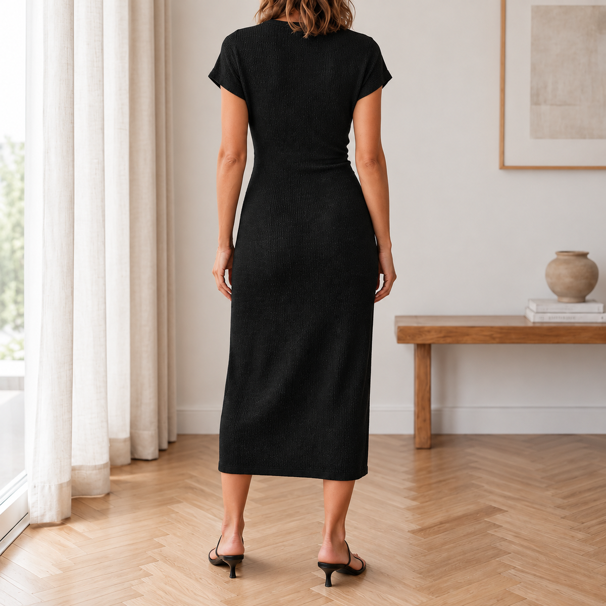 Midikleid Idun – Geknotet mit Beinschlitz
