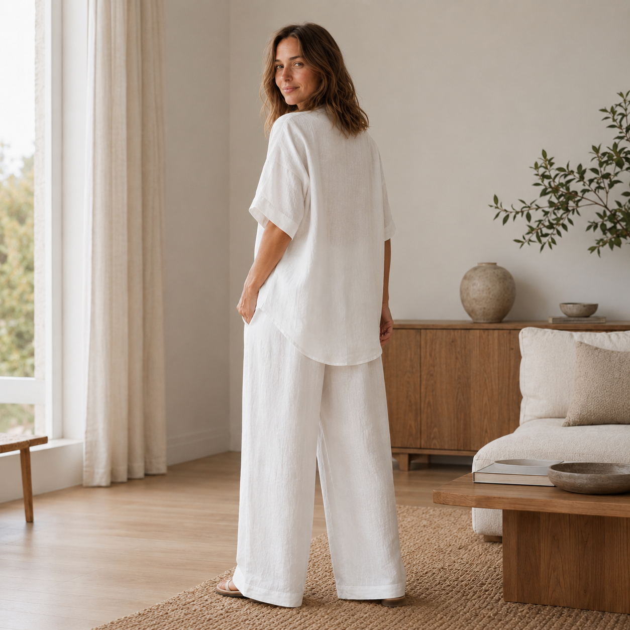 Loungewear-Set Lina – Bluse & weite Hose