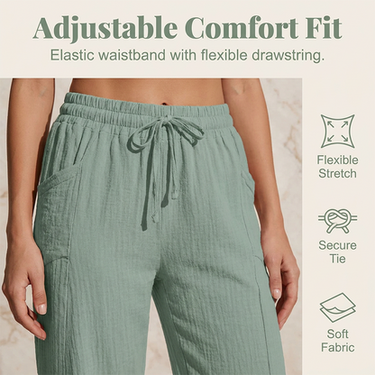 Cropped-Leinenhose Nele Damen Vorderansicht